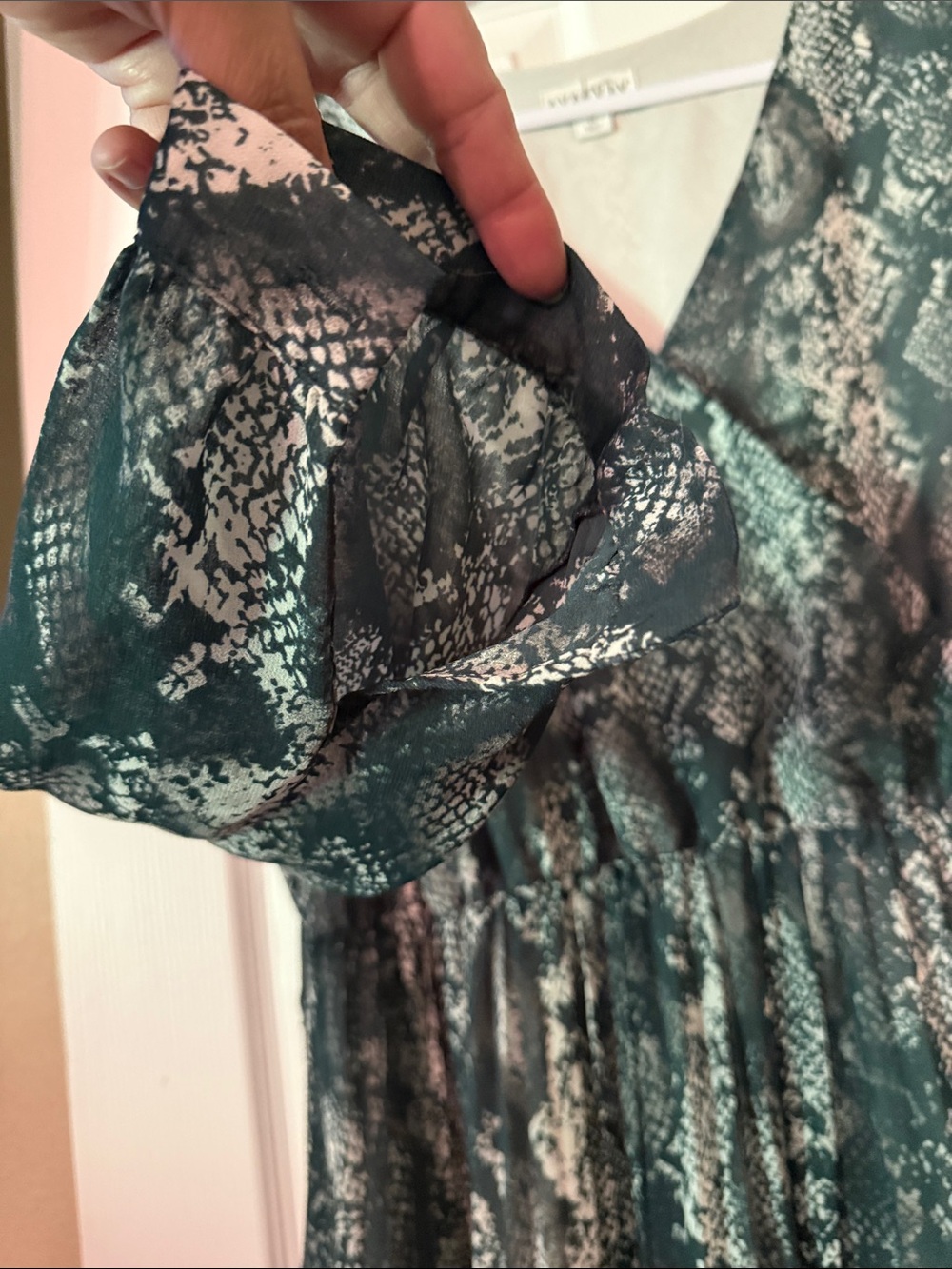 Lily Teal Snake-Print Wrap Maxi Dress - Picture 4 of 5